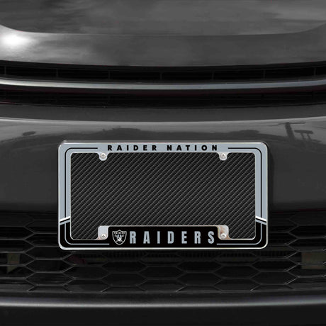Rico Industries NFL  Las Vegas Raiders Two-Tone 12" x 6" Chrome License Plate Frame-1