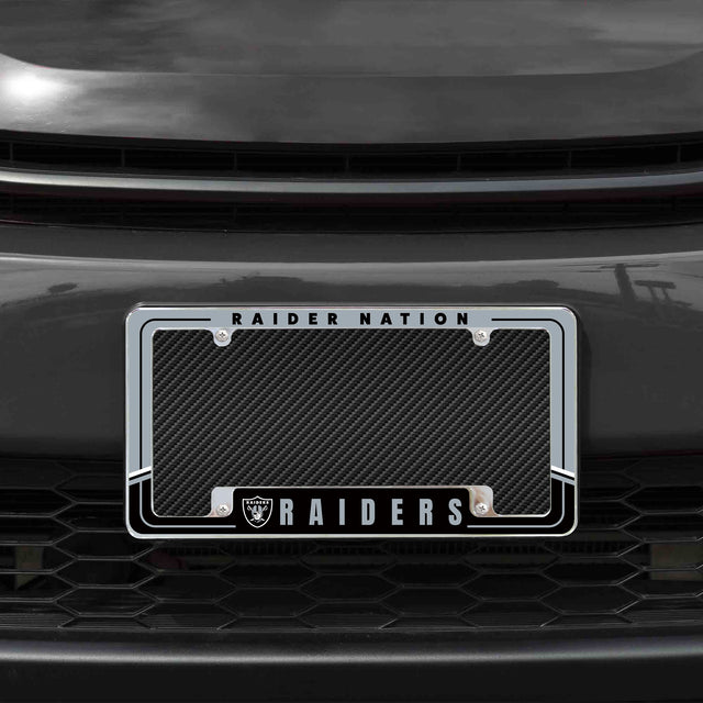 Rico Industries NFL  Las Vegas Raiders Two-Tone 12" x 6" Chrome License Plate Frame-1