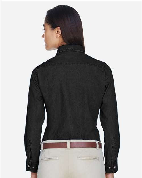Harriton Women's Denim Shirt-5