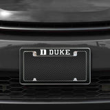 Rico Industries NCAA Duke Blue Devils Carbon Fiber Design 12" x 6" Chrome License Plate Frame-1