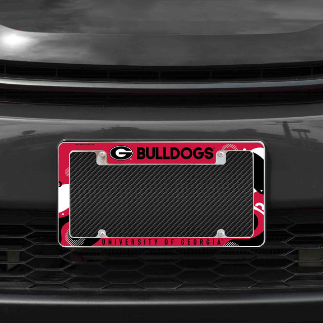 Rico Industries NCAA Georgia Bulldogs Wave 12" x 6" Chrome License Plate Frame-1