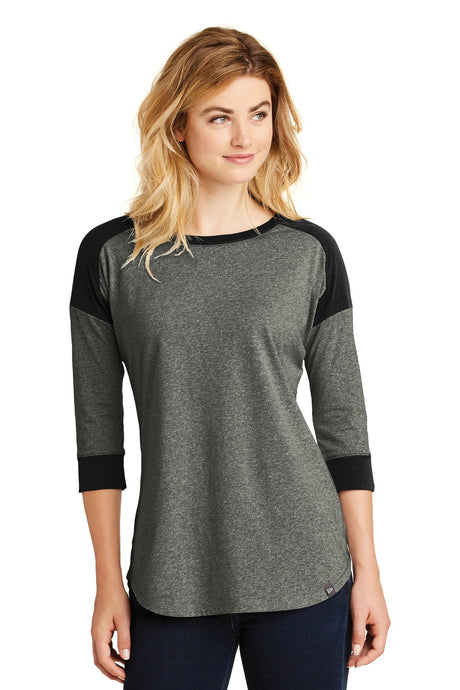 New Era Women's Heritage Blend 3/4-Sleeve Baseball Raglan Tee. LNEA104 New Era