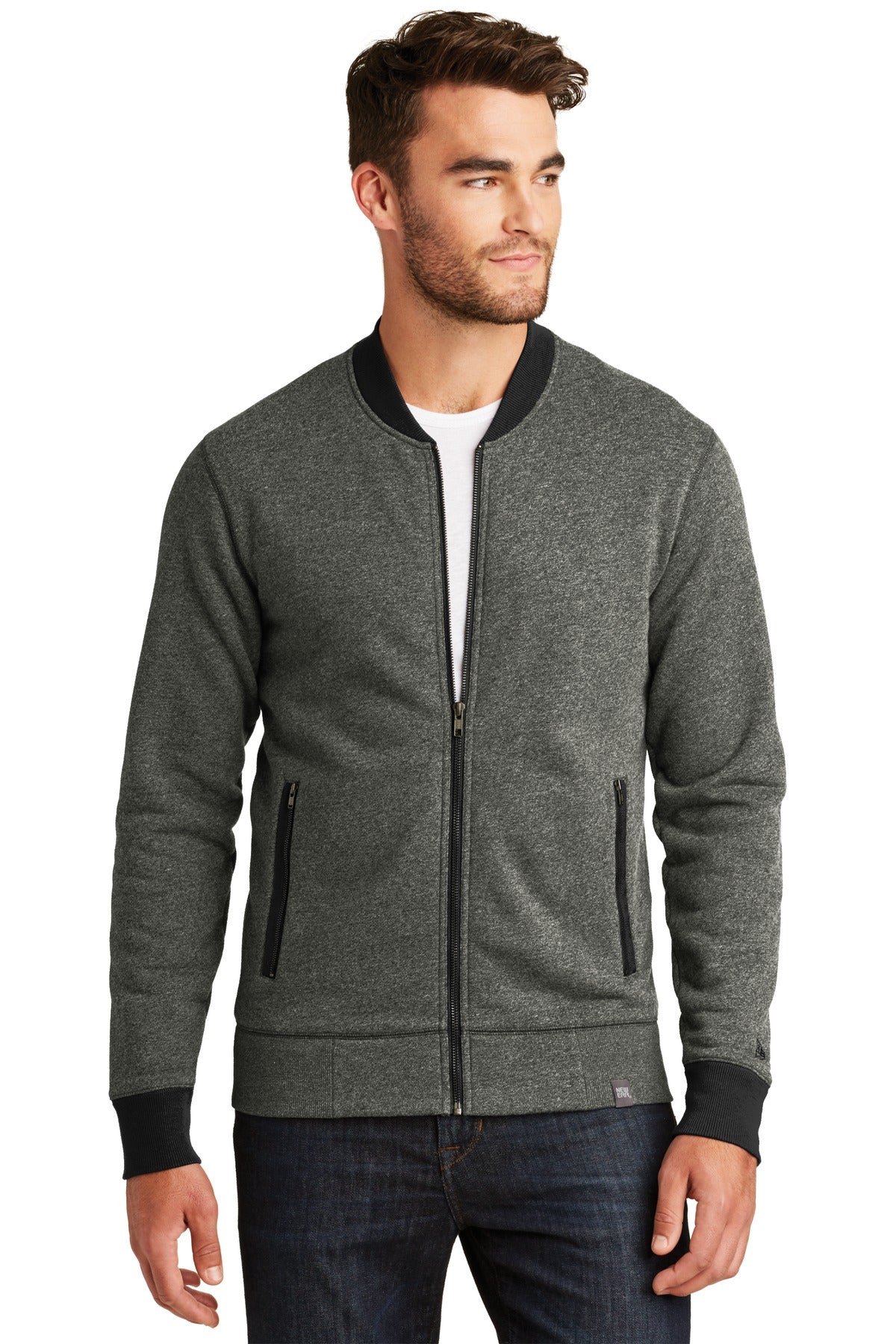 New Era Men's French Terry Baseball Full-Zip. NEA503 New Era