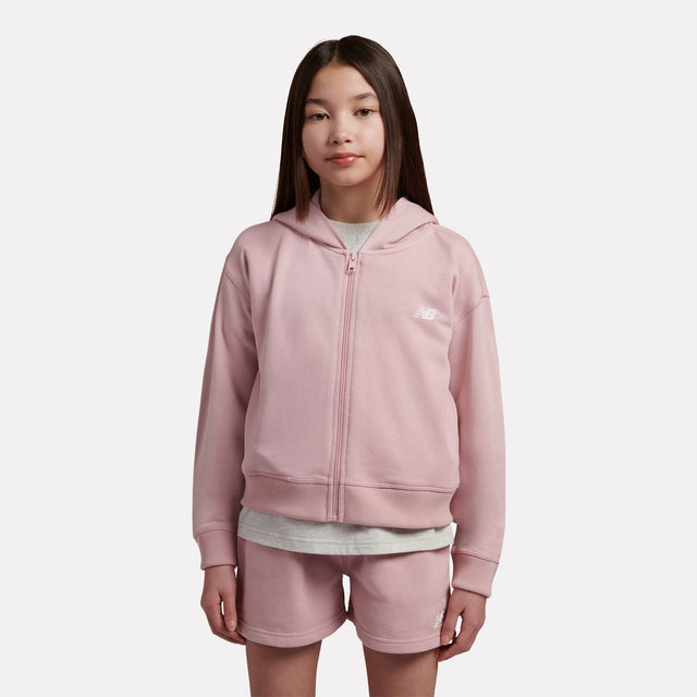New Balance Girls' 9060 Graphic Cropped Zip Hoodie-1