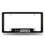 Rico Industries NHL Hockey Washington Capitals Black 12" x 6" Chrome License Plate Frame