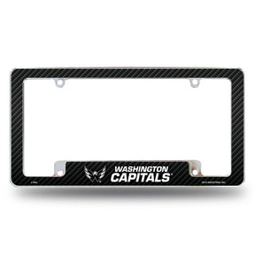 Rico Industries NHL Hockey Washington Capitals Black 12" x 6" Chrome License Plate Frame