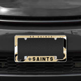 Rico Industries NFL  New Orleans Saints Wave 12" x 6" Chrome License Plate Frame-1