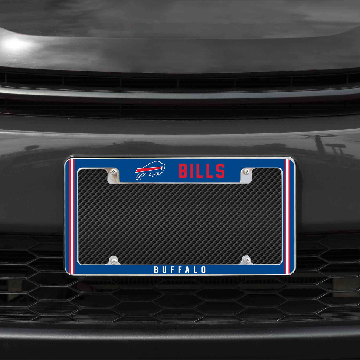 Rico Industries NFL  Buffalo Bills Classic 12" x 6" Chrome License Plate Frame-1
