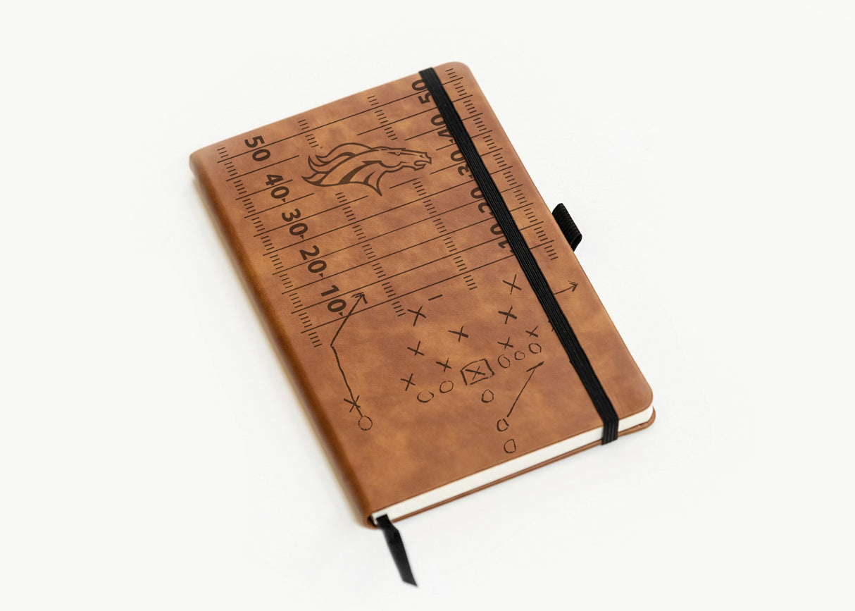 Rico Industries NFL  Denver Broncos Brown Laser Engraved Small Notepad-2