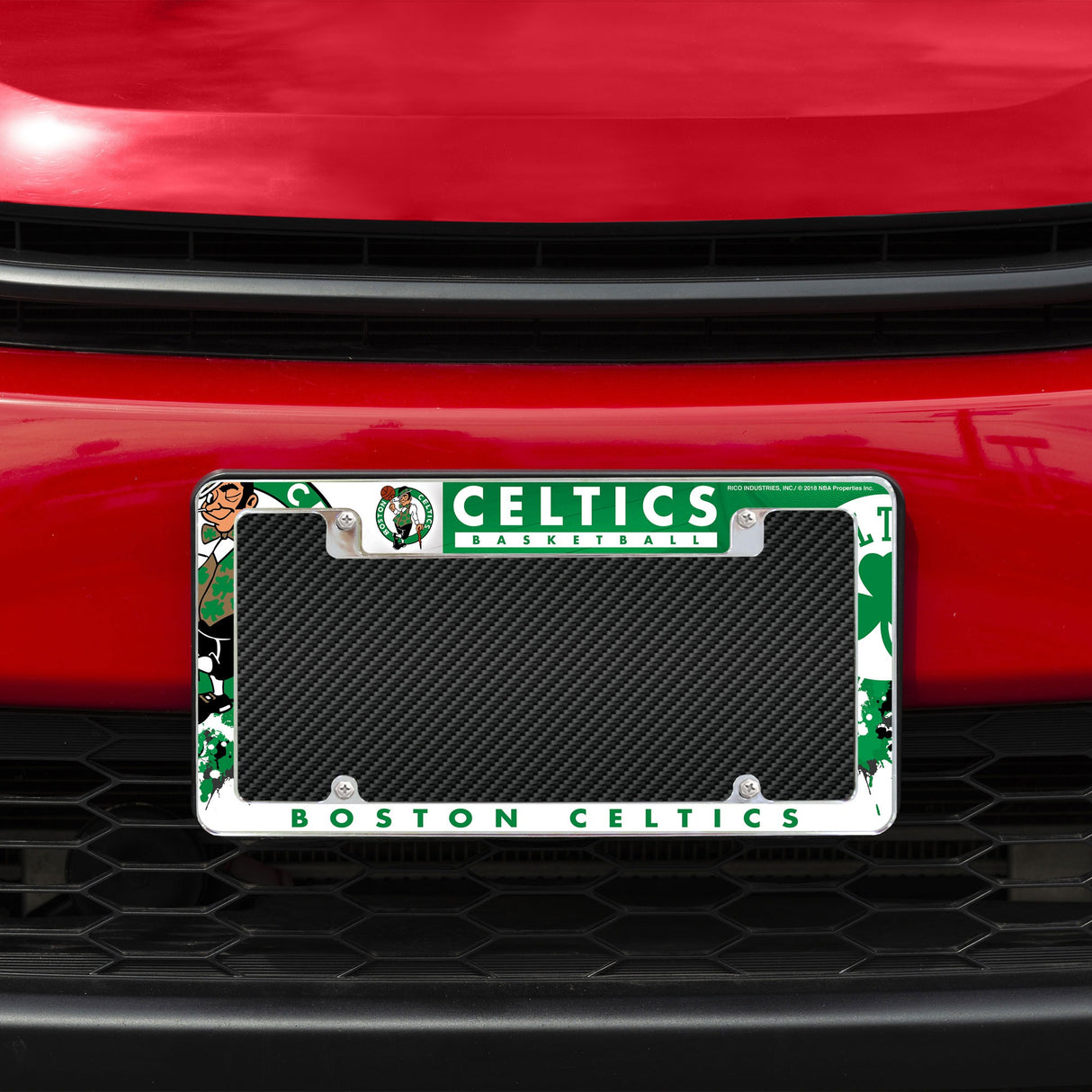 Rico Industries NBA  Boston Celtics Primary 12" x 6" Chrome License Plate Frame-1