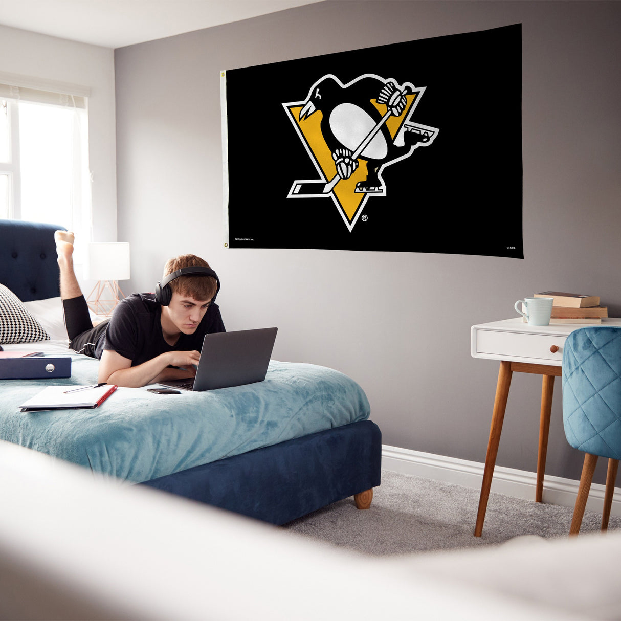 Rico Industries NHL  Pittsburgh Penguins Standard 3' x 5' Banner Flag-3