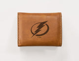 Rico Industries NHL  Tampa Bay Lightning  Laser Engraved Faux Leather Trifold Wallet-1