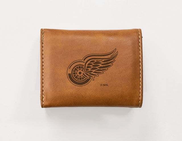 Rico Industries NHL  Detroit Red Wings  Laser Engraved Faux Leather Trifold Wallet-1