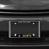 Rico Industries NFL  New Orleans Saints Classic 12" x 6" Chrome License Plate Frame-1