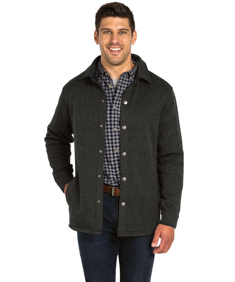 Charles River Unisex Heathered Fleece Snap Shacket-2