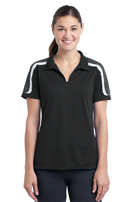 Sport-Tek Women's Tricolor Shoulder Micropique Sport-Wick Polo LST658 Womens Apparel Shirts & Tops
