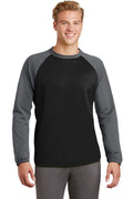 Sport-Tek Men's   Sport-Wick   Raglan Colorblock Fleece Crewneck