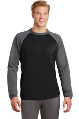 Sport-Tek Men's   Sport-Wick   Raglan Colorblock Fleece Crewneck