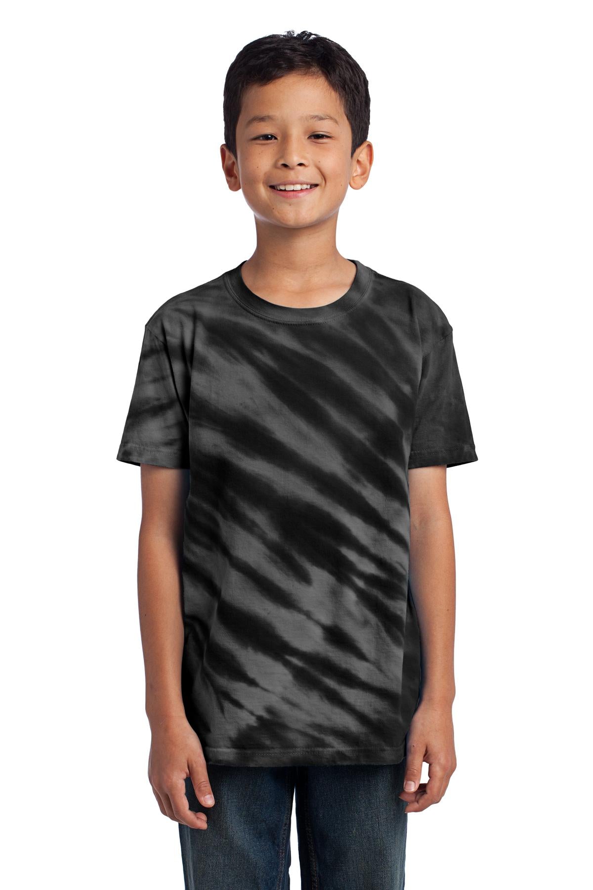 Port & Co Youth   Tiger Stripe Tie-Dye Tee
