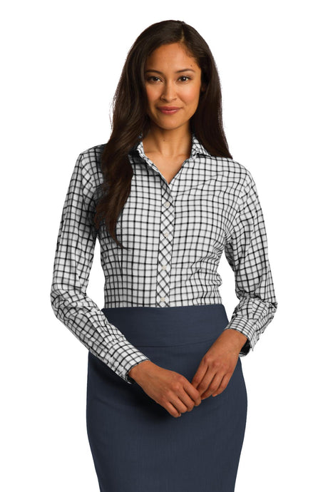 Red House Women's Tricolor Check Non-Iron Shirt. RH75 Red House
