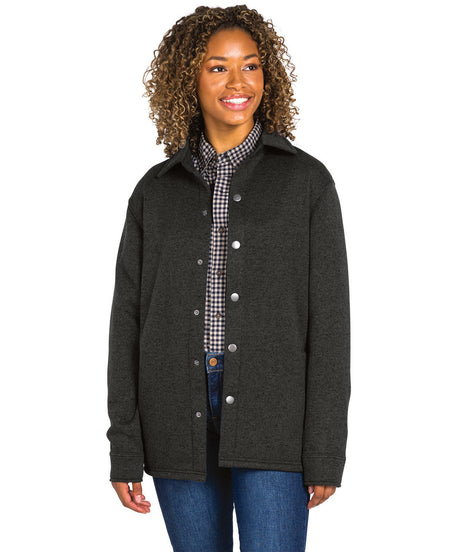 Charles River Unisex Heathered Fleece Snap Shacket-1