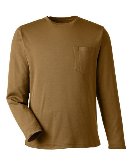 Harriton Men's Charge Snag and Soil Protect Long Sleeve T-Shirt-1