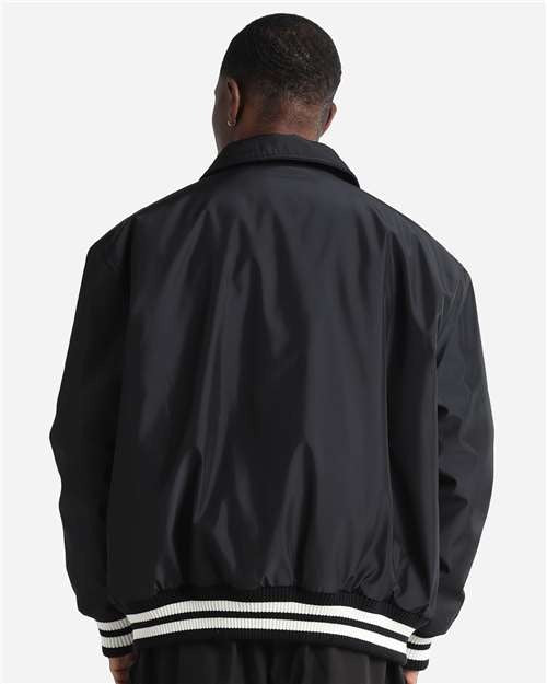 Shaka Wear Men's Collared Varsity Jacket-5
