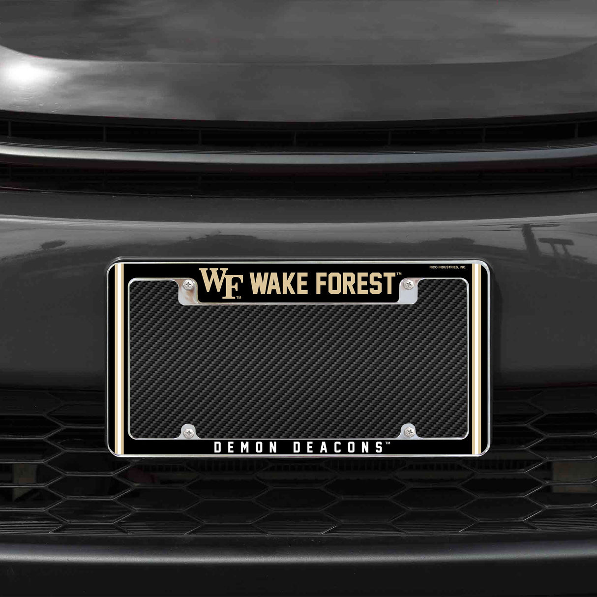 Rico Industries NCAA Wake Forest Demon Deacons Classic 12" x 6" Chrome License Plate Frame-1