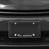 Rico Industries NFL  Baltimore Ravens Black 12" x 6" Chrome License Plate Frame-1