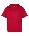 Team 365 Men's Squad Tech Fleece Hooded Short-Sleeve Sweatshirt-1