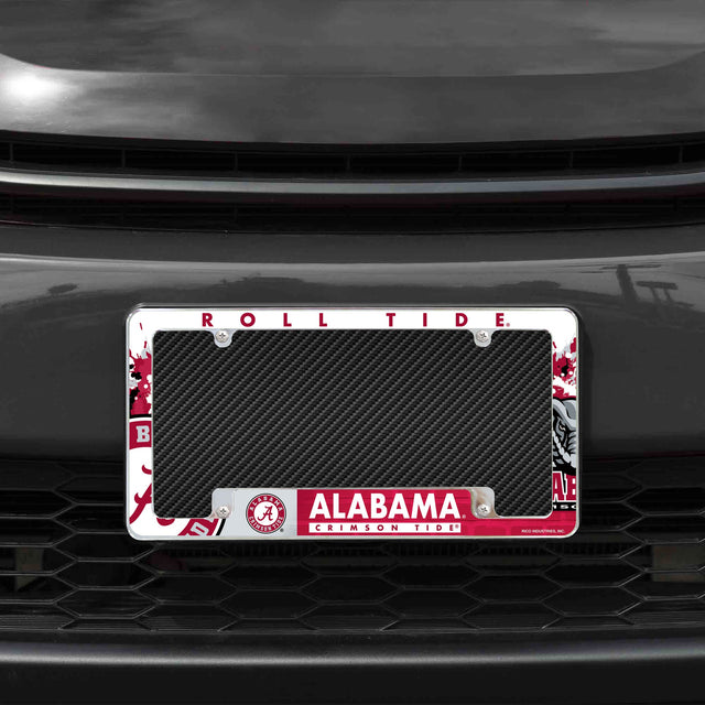 Rico Industries NCAA Alabama Crimson Tide Primary 12" x 6" Chrome License Plate Frame-1