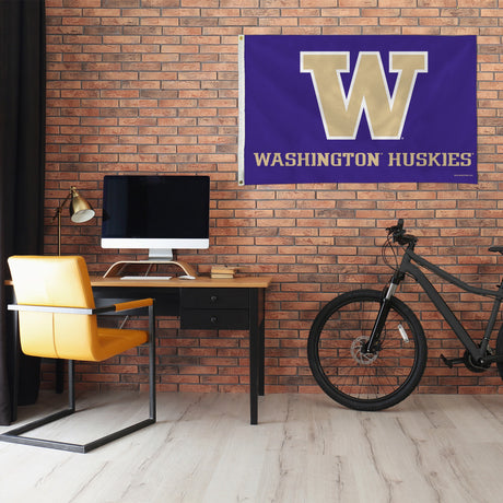 Rico Industries NCAA Washington Huskies Standard 3' x 5' Banner Flag-1