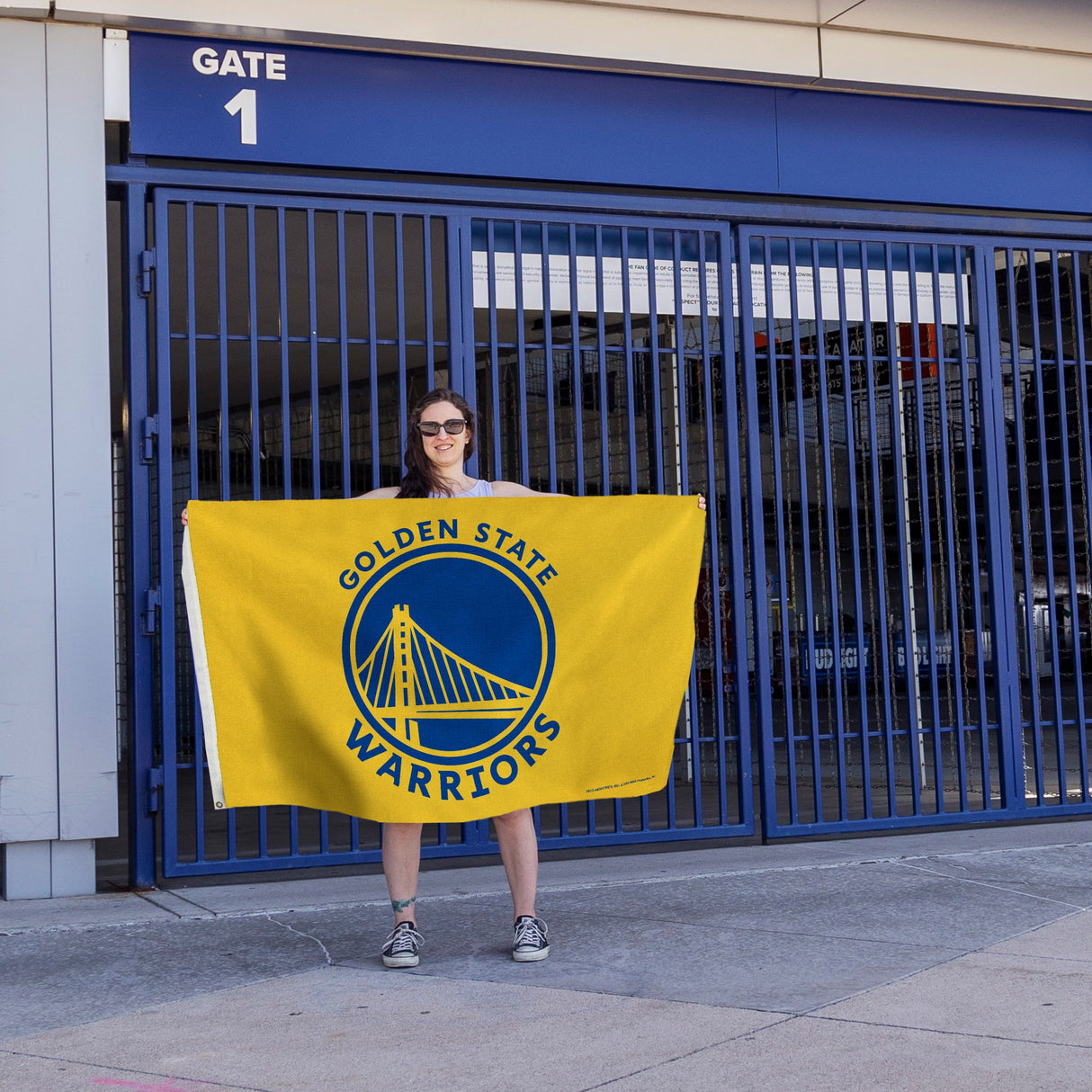 Rico Industries NBA  Golden State Warriors Yellow 3' x 5' Banner Flag-4