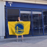 Rico Industries NBA  Golden State Warriors Yellow 3' x 5' Banner Flag-4