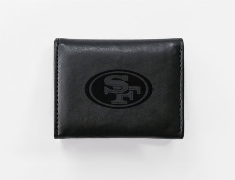 Rico Industries NFL  San Francisco 49ers  Laser Engraved Faux Leather Trifold Wallet-1