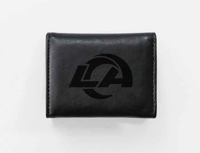 Rico Industries NFL  Los Angeles Rams  Laser Engraved Faux Leather Trifold Wallet-1