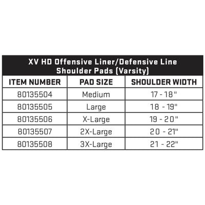 Schutt XV HD OL/DL Adult Shoulder Pads
