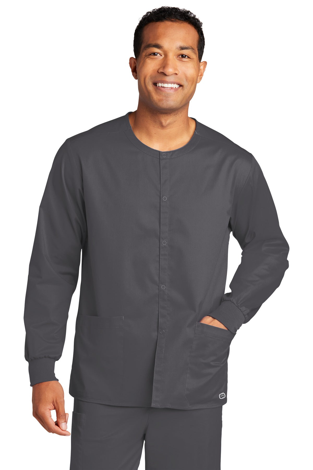 WonderWink Unisex WorkFlex Snap-Front Scrub Jacket. WW3080