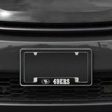 Rico Industries NFL  San Francisco 49ers Black 12" x 6" Chrome License Plate Frame-1