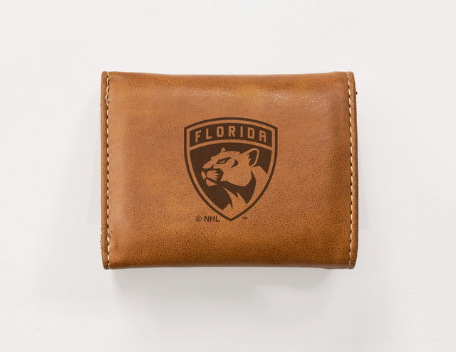 Rico Industries NHL  Florida Panthers  Laser Engraved Faux Leather Trifold Wallet-1