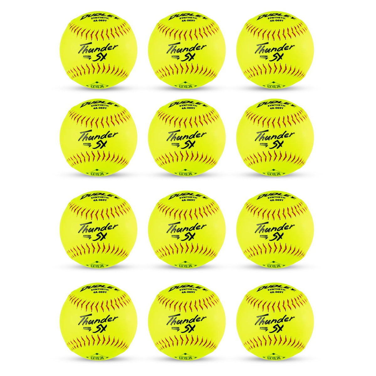 Dudley One Dozen USASB Hycon Leather Slowpitch Softballs-3