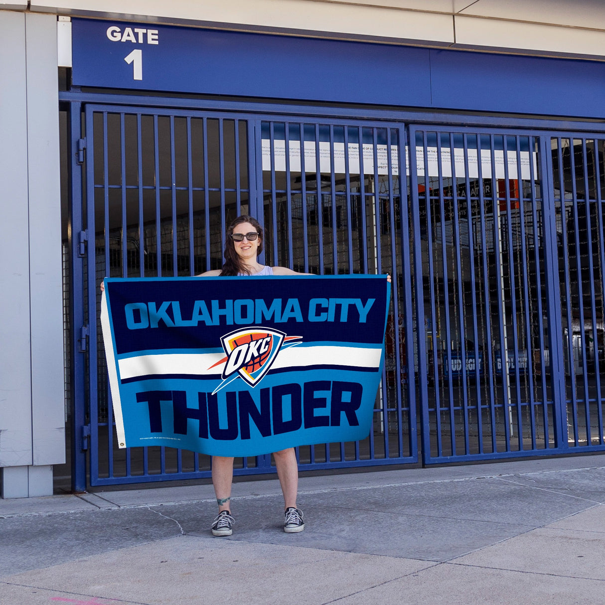 Rico Industries NBA  Oklahoma City Thunder Bold 3' x 5' Banner Flag-3