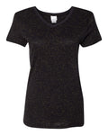 J. America Women's Glitter V-Neck Tee 8136