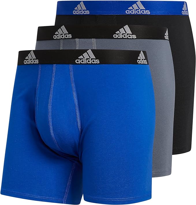 adidas Men's Big & Tall Stretch Cotton 3-Pack Boxer Brief adidas