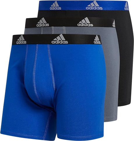 adidas Men's Big & Tall Stretch Cotton 3-Pack Boxer Brief adidas