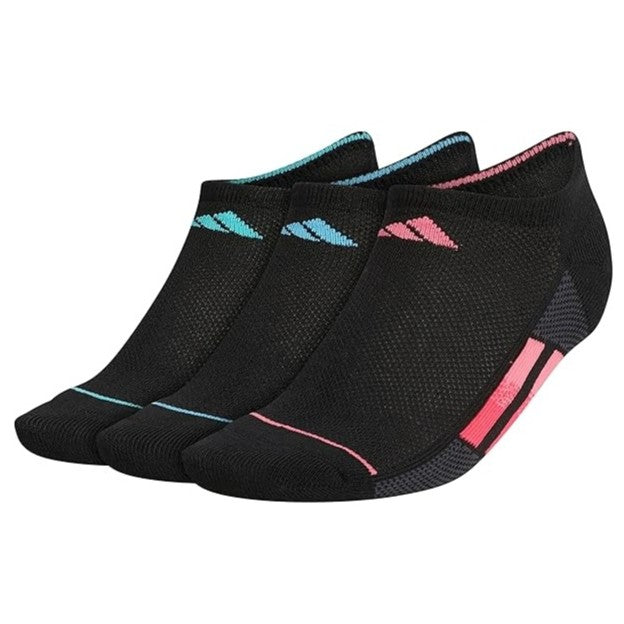 adidas Women's Superlite Stripe 3 3-Pack No Show Socks