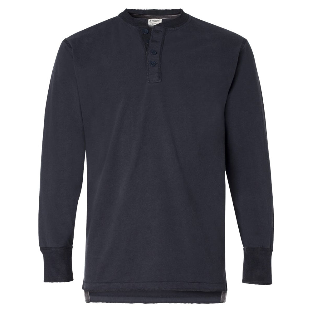 J. America Unisex Vintage Brushed Jersey Henley 8244