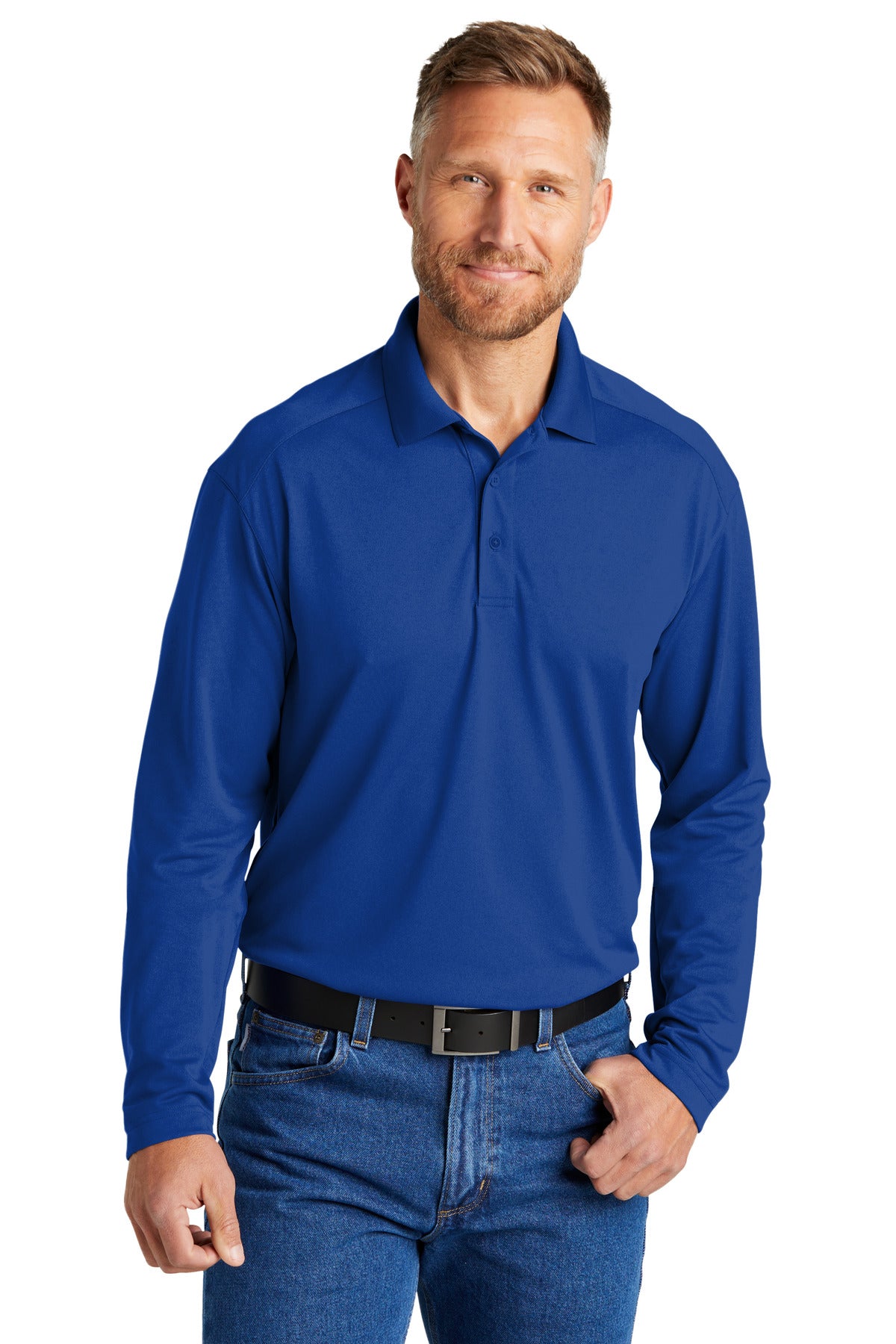 CornerStone Men's Select Lightweight Snag-Proof Long Sleeve Polo. CS418LS CornerStone