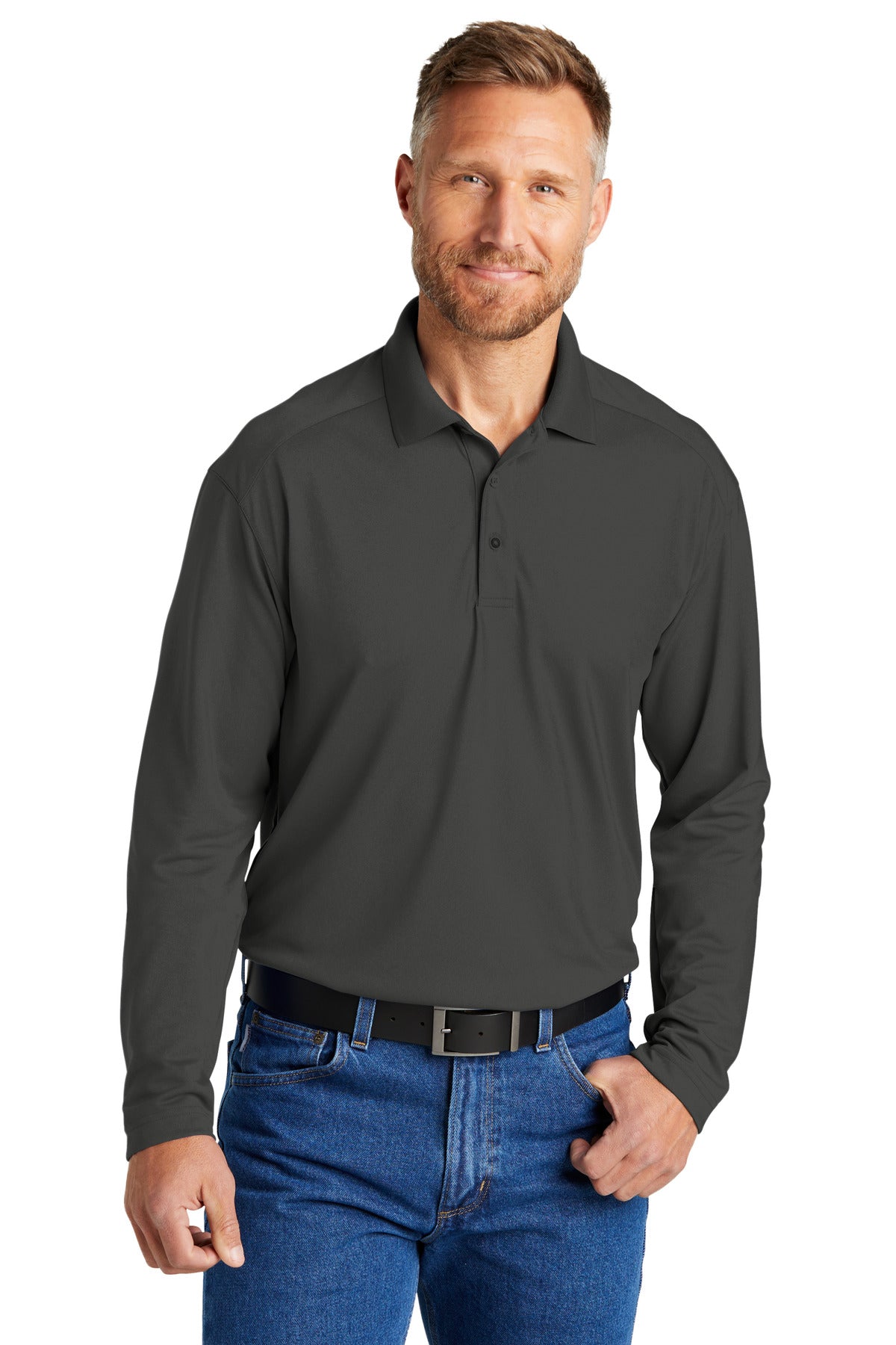 CornerStone Men's Select Lightweight Snag-Proof Long Sleeve Polo. CS418LS CornerStone