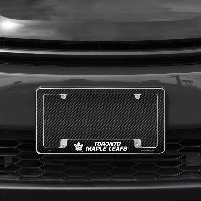 Rico Industries NHL  Toronto Maple Leafs Black 12" x 6" Chrome License Plate Frame-1